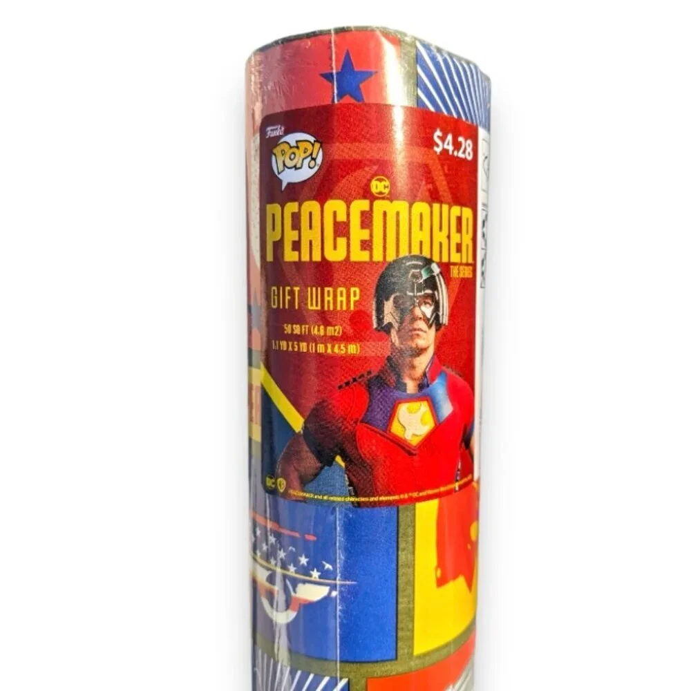 Funko Pop DC Peacemaker Wrapping Paper NEW Sealed Gift Wrap 50 Sq Ft